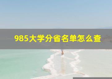 985大学分省名单怎么查