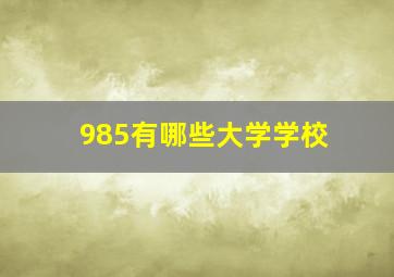 985有哪些大学学校