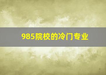 985院校的冷门专业