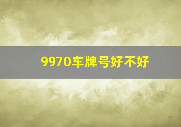 9970车牌号好不好