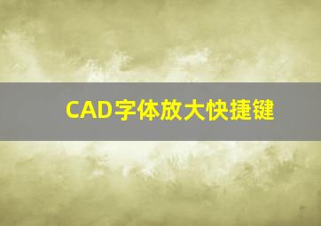 CAD字体放大快捷键