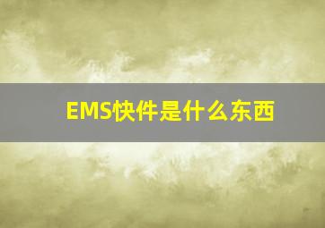 EMS快件是什么东西