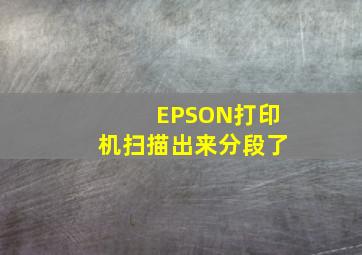 EPSON打印机扫描出来分段了