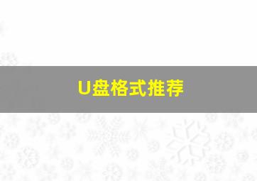 U盘格式推荐