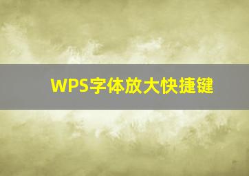 WPS字体放大快捷键