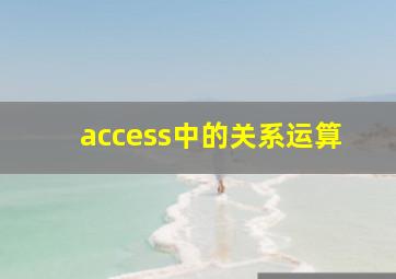 access中的关系运算