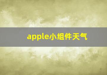 apple小组件天气