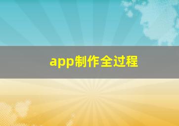 app制作全过程