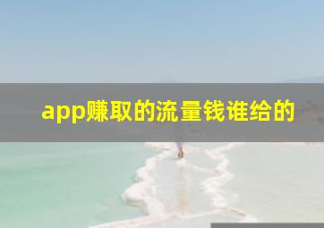 app赚取的流量钱谁给的