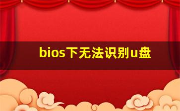 bios下无法识别u盘