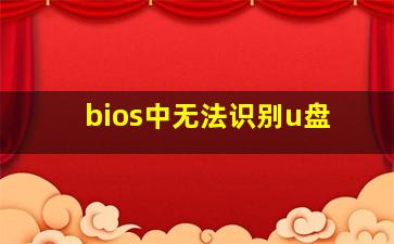 bios中无法识别u盘