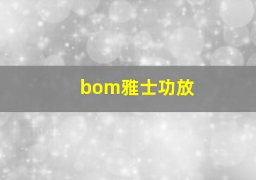 bom雅士功放