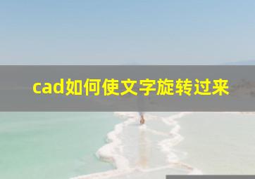 cad如何使文字旋转过来