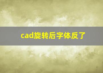 cad旋转后字体反了