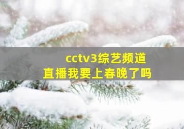 cctv3综艺频道直播我要上春晚了吗