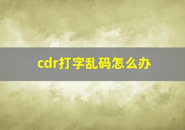 cdr打字乱码怎么办