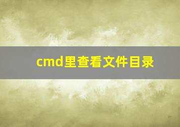 cmd里查看文件目录