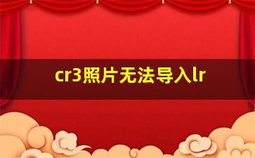 cr3照片无法导入lr