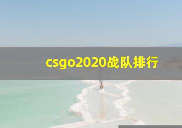 csgo2020战队排行