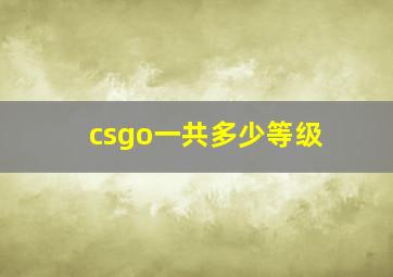 csgo一共多少等级