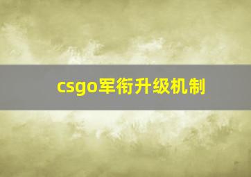 csgo军衔升级机制