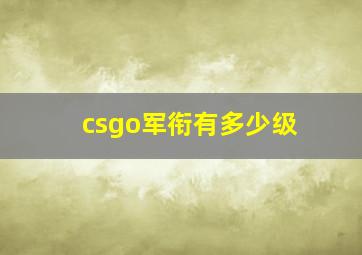 csgo军衔有多少级