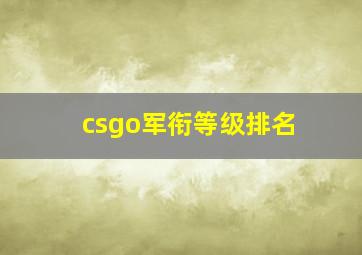 csgo军衔等级排名