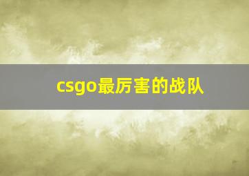 csgo最厉害的战队