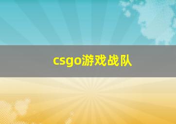 csgo游戏战队