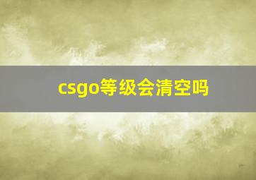 csgo等级会清空吗