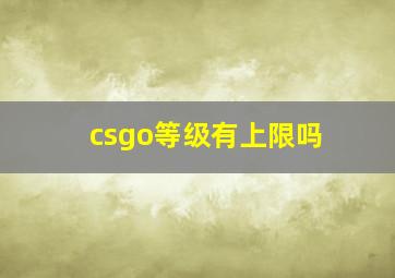 csgo等级有上限吗