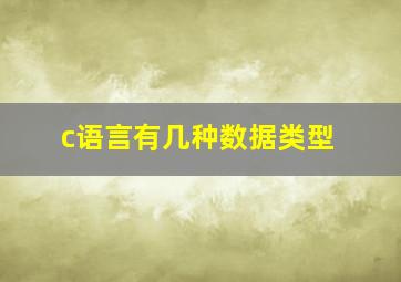 c语言有几种数据类型