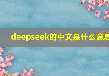 deepseek的中文是什么意思