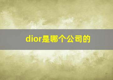 dior是哪个公司的