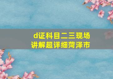 d证科目二三现场讲解超详细菏泽市