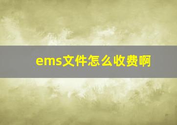 ems文件怎么收费啊