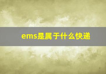 ems是属于什么快递