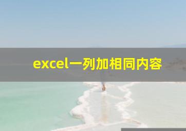 excel一列加相同内容