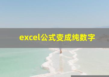 excel公式变成纯数字