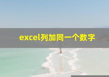 excel列加同一个数字