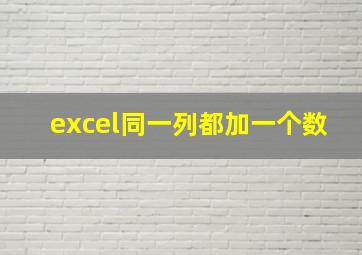 excel同一列都加一个数