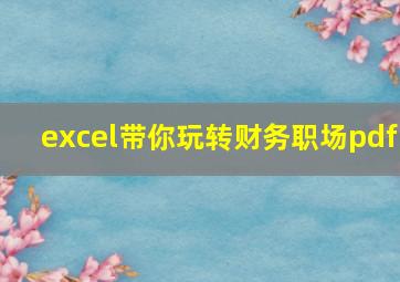 excel带你玩转财务职场pdf