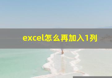 excel怎么再加入1列