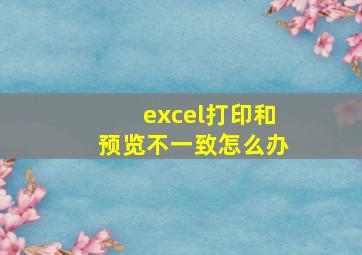 excel打印和预览不一致怎么办