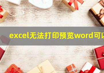 excel无法打印预览word可以