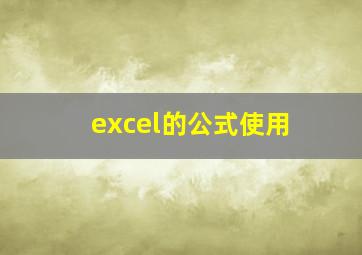 excel的公式使用