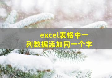 excel表格中一列数据添加同一个字