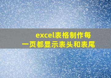 excel表格制作每一页都显示表头和表尾