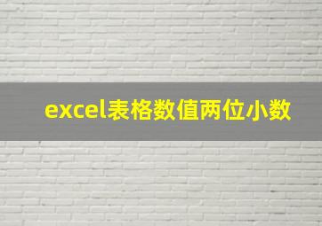 excel表格数值两位小数