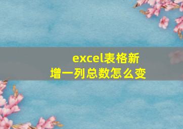 excel表格新增一列总数怎么变